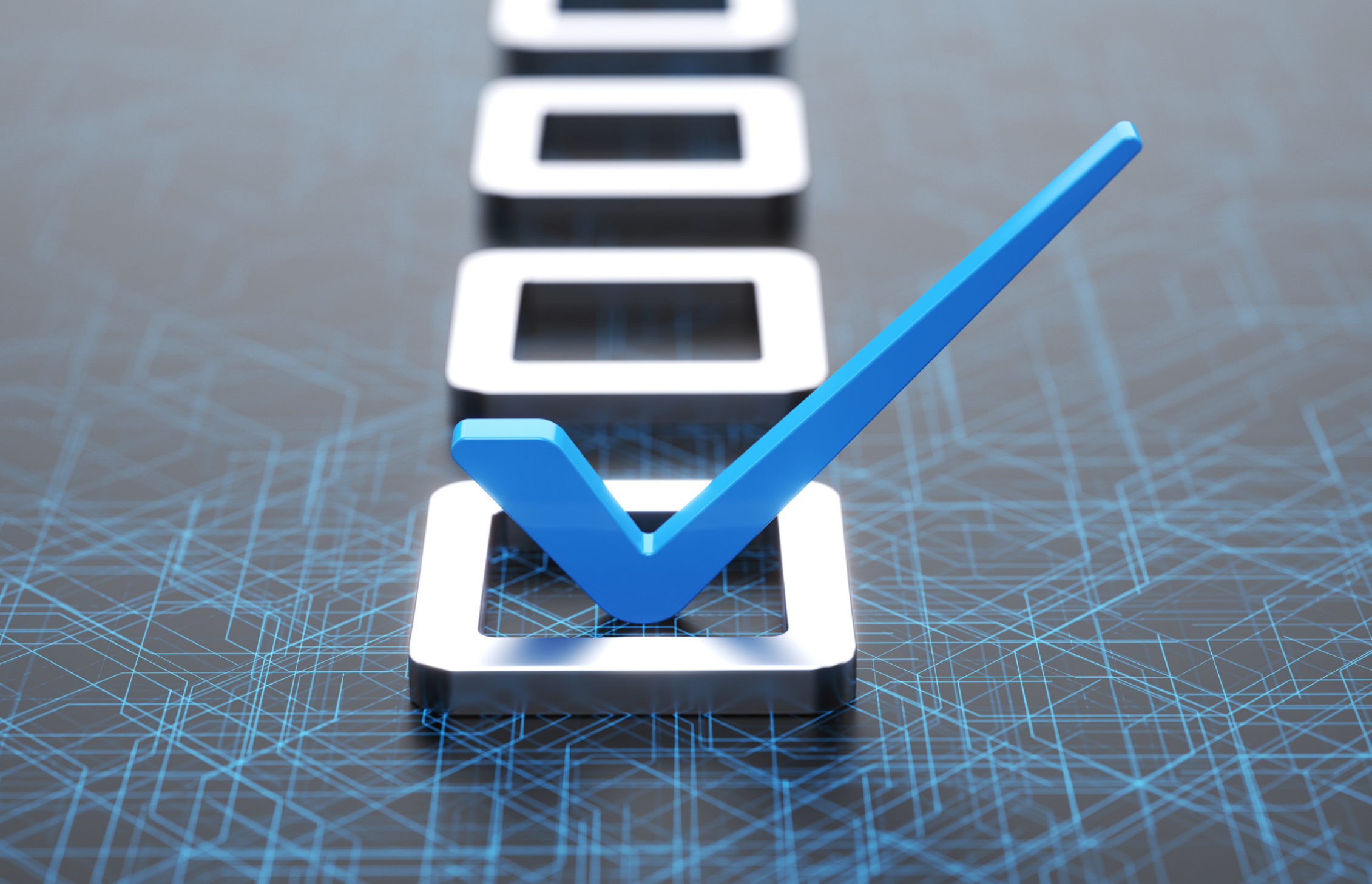 angekreuztes Quadrat in futuristischer Plastikoptik